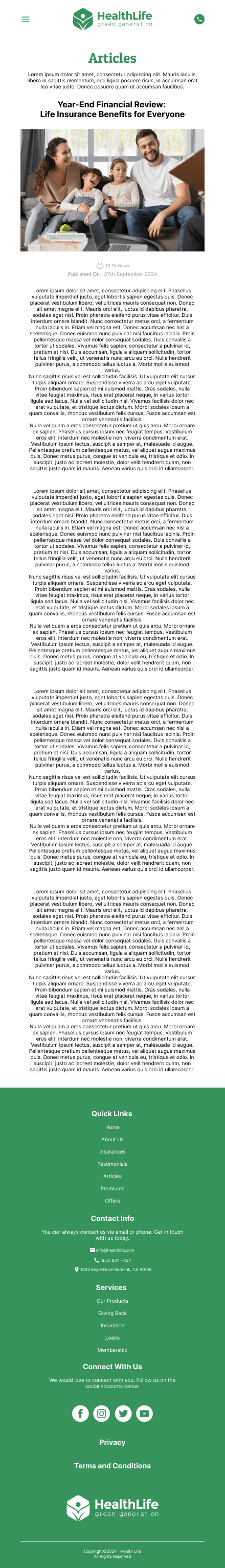 HealthLife – Modern Insurance & Financial Protection