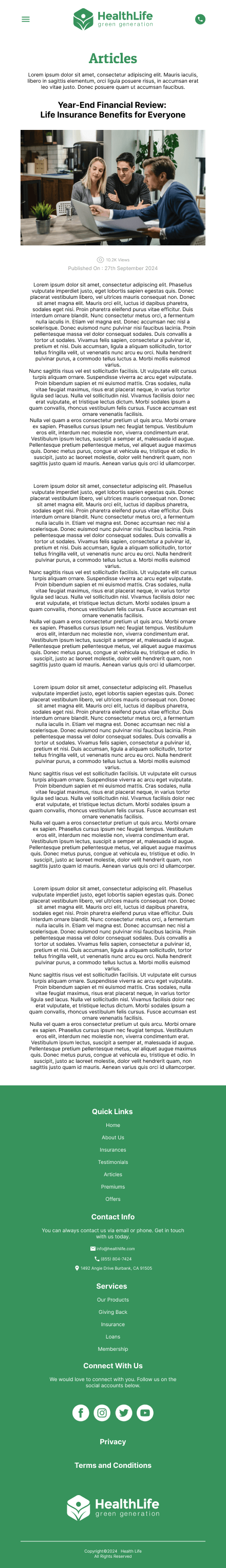 HealthLife – Modern Insurance & Financial Protection