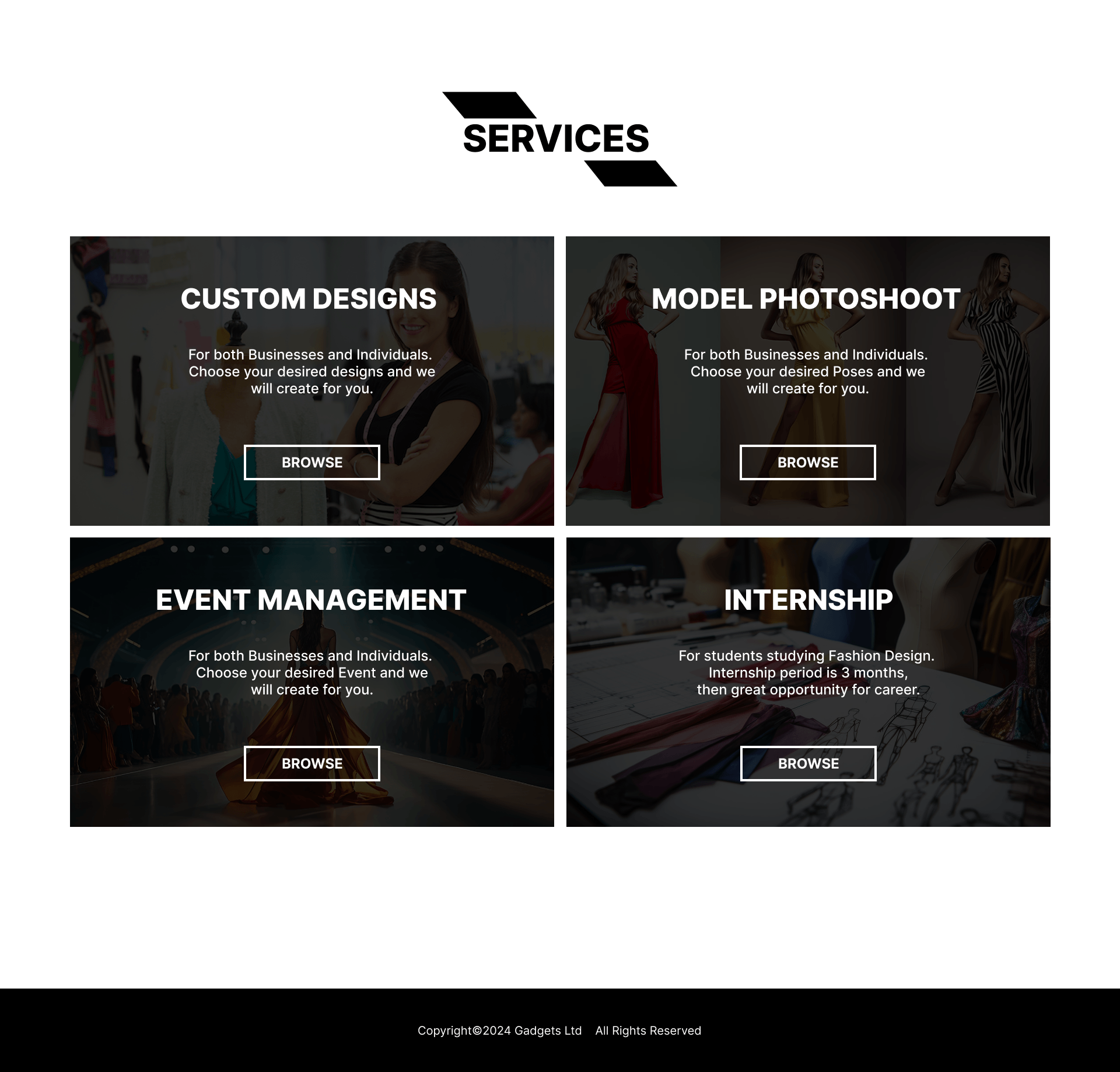 Website for Fashion Designer