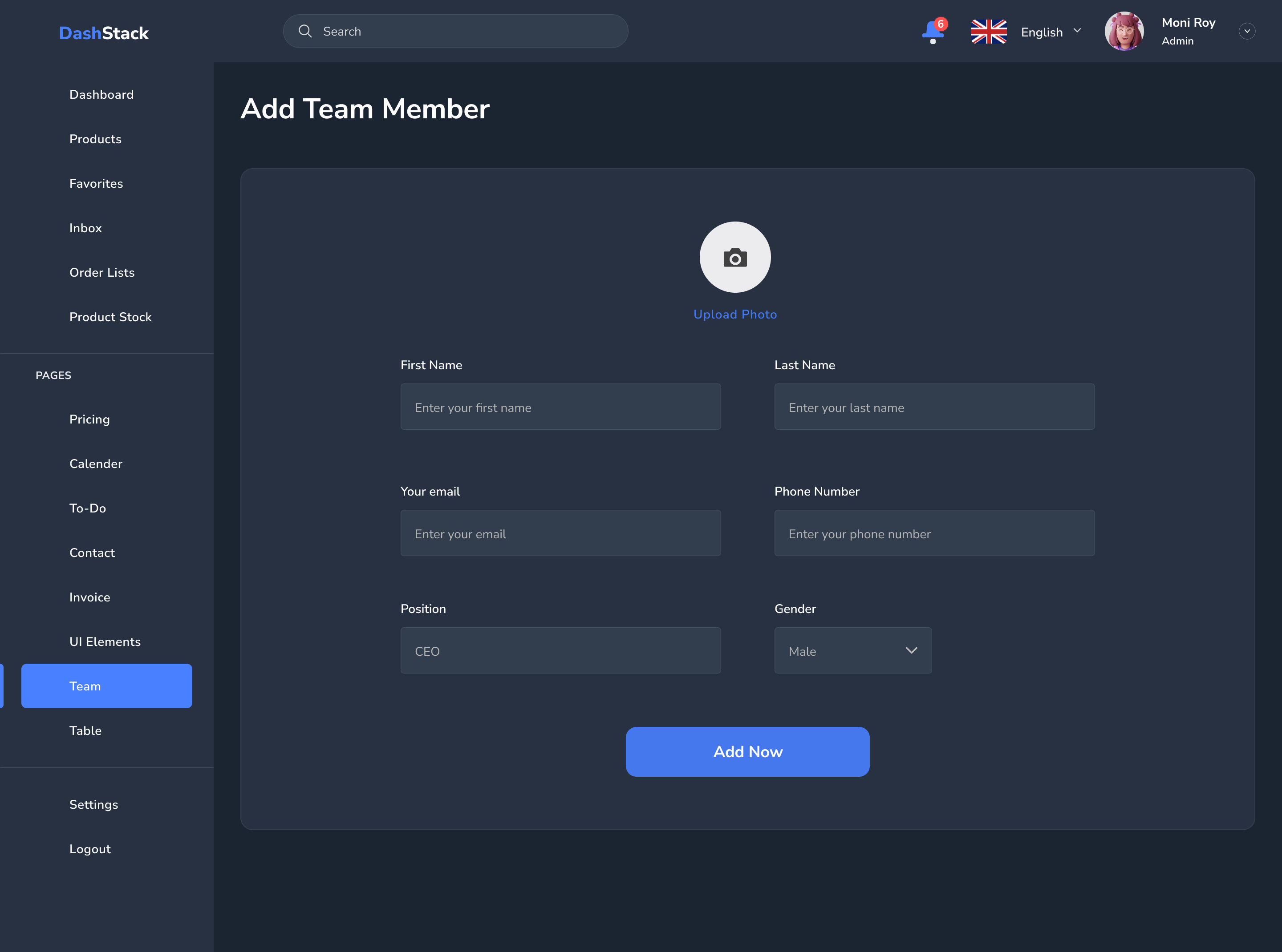 DashStack – Modern & Comprehensive Admin Dashboard Template