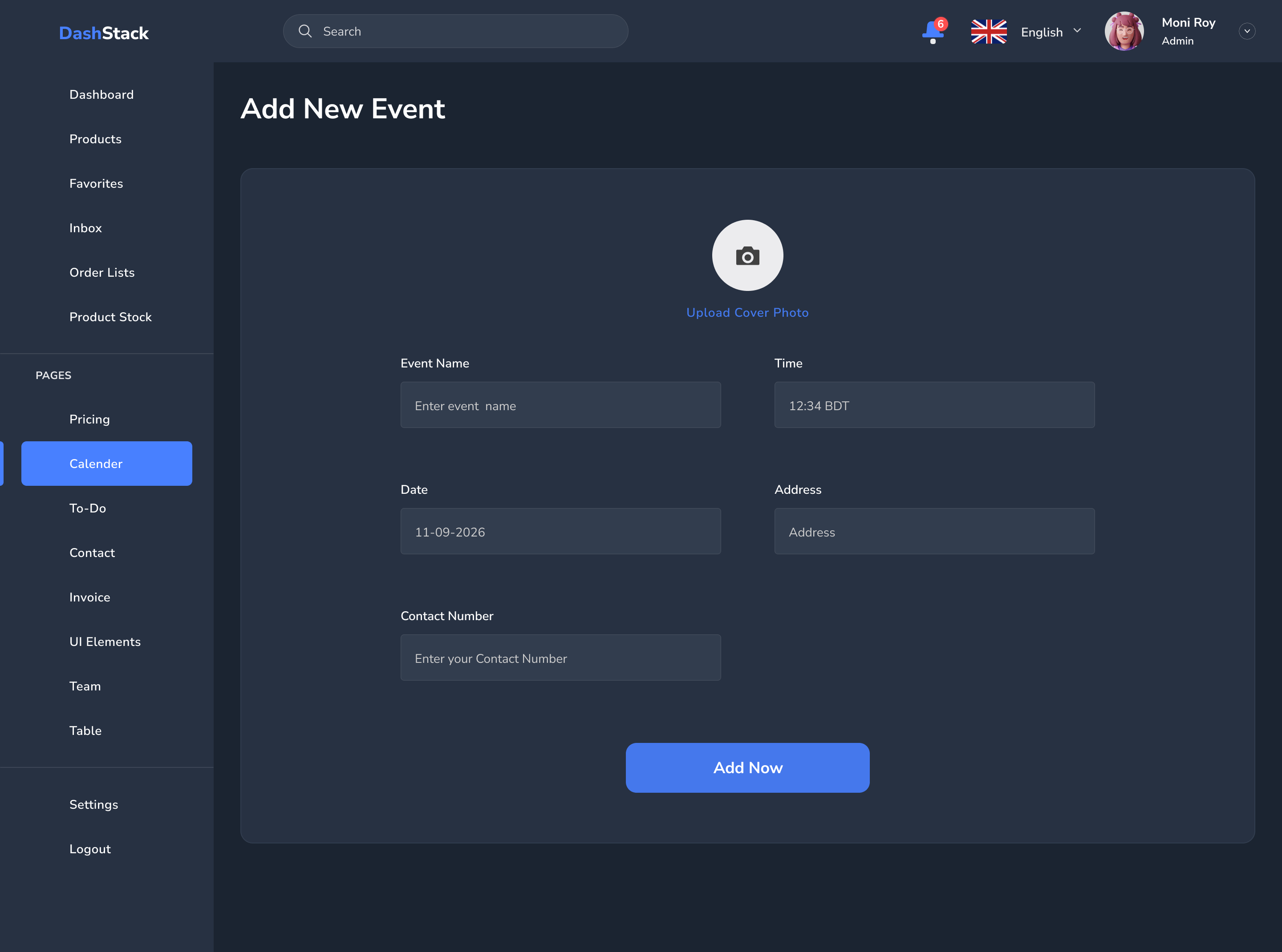 DashStack – Modern & Comprehensive Admin Dashboard Template