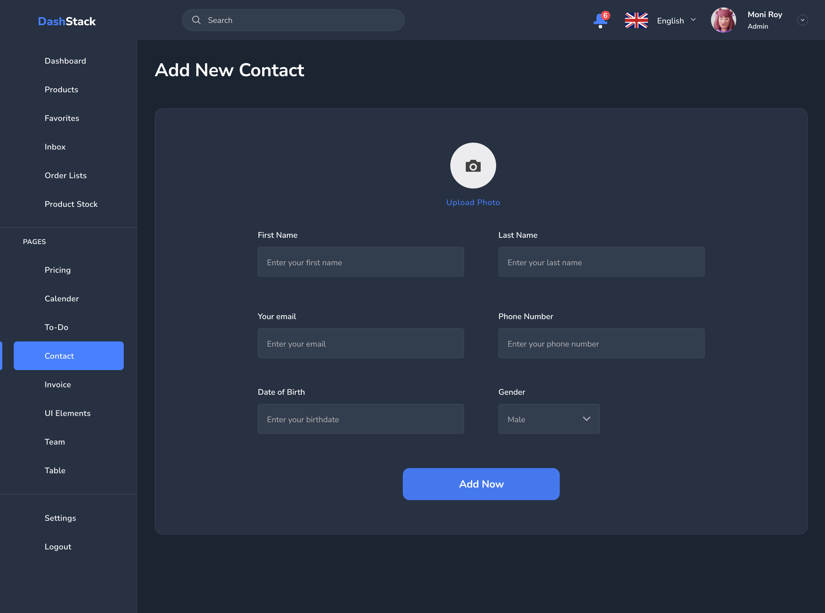DashStack – Modern & Comprehensive Admin Dashboard Template