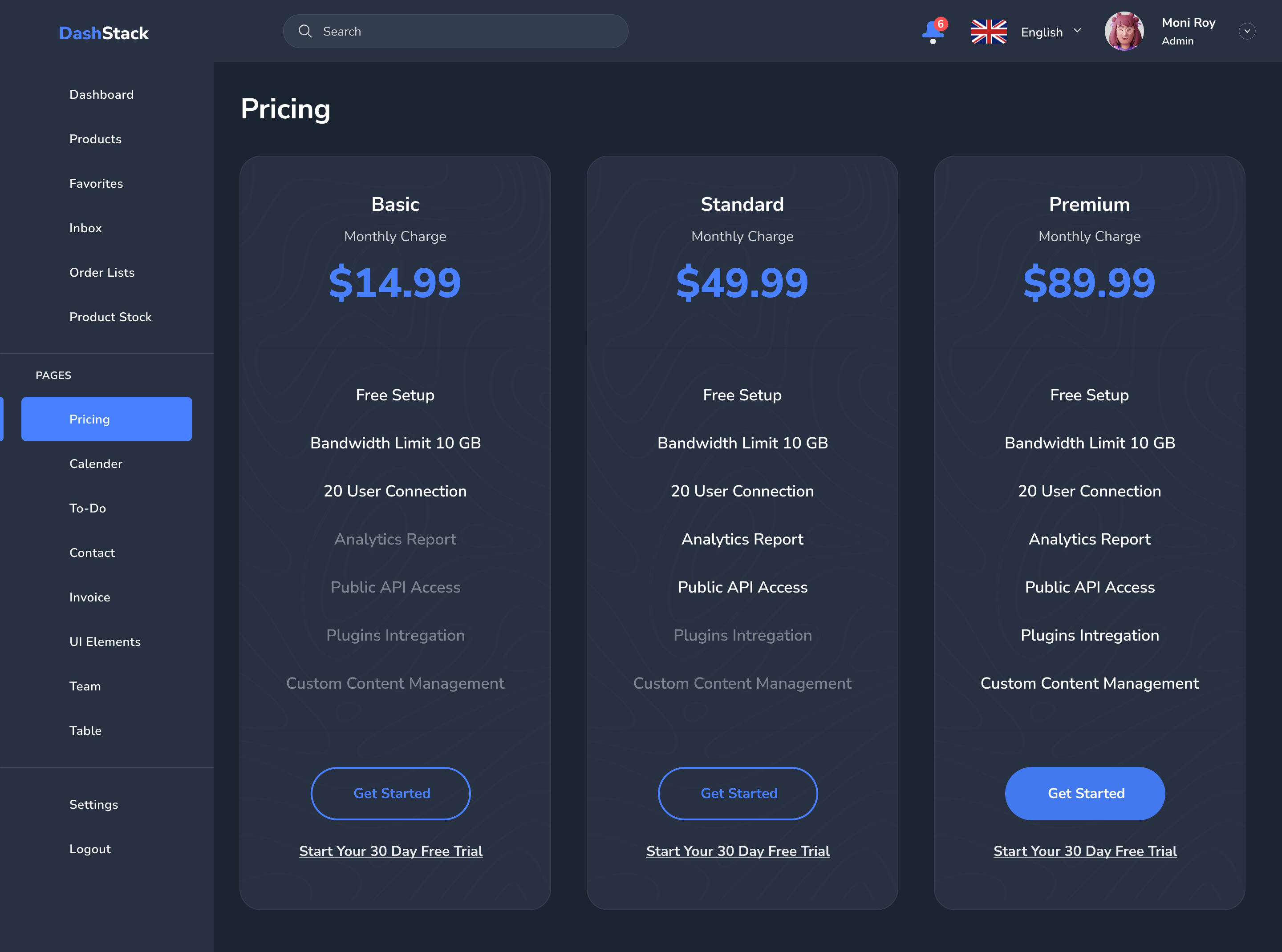 DashStack – Modern & Comprehensive Admin Dashboard Template