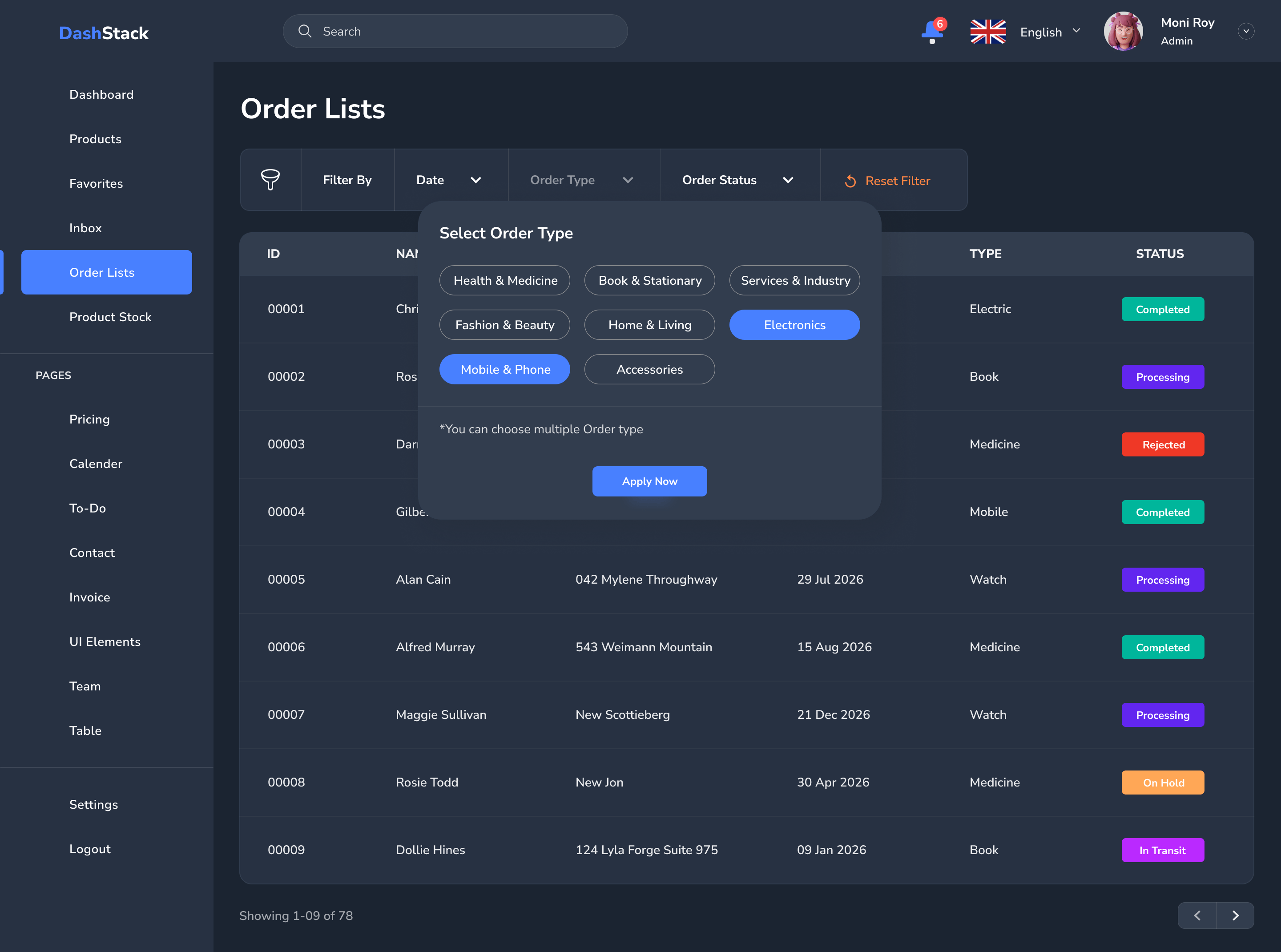 DashStack – Modern & Comprehensive Admin Dashboard Template