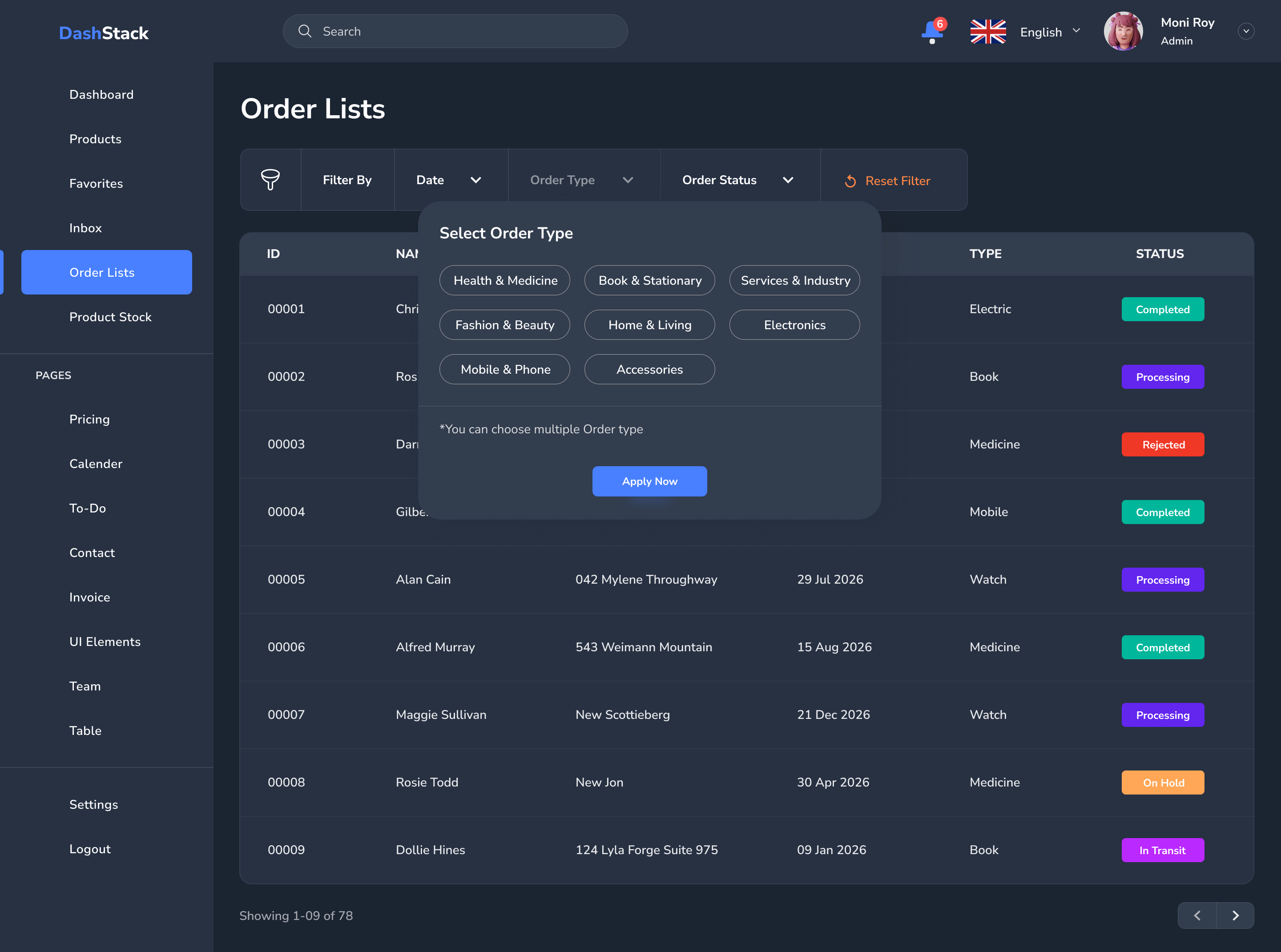 DashStack – Modern & Comprehensive Admin Dashboard Template