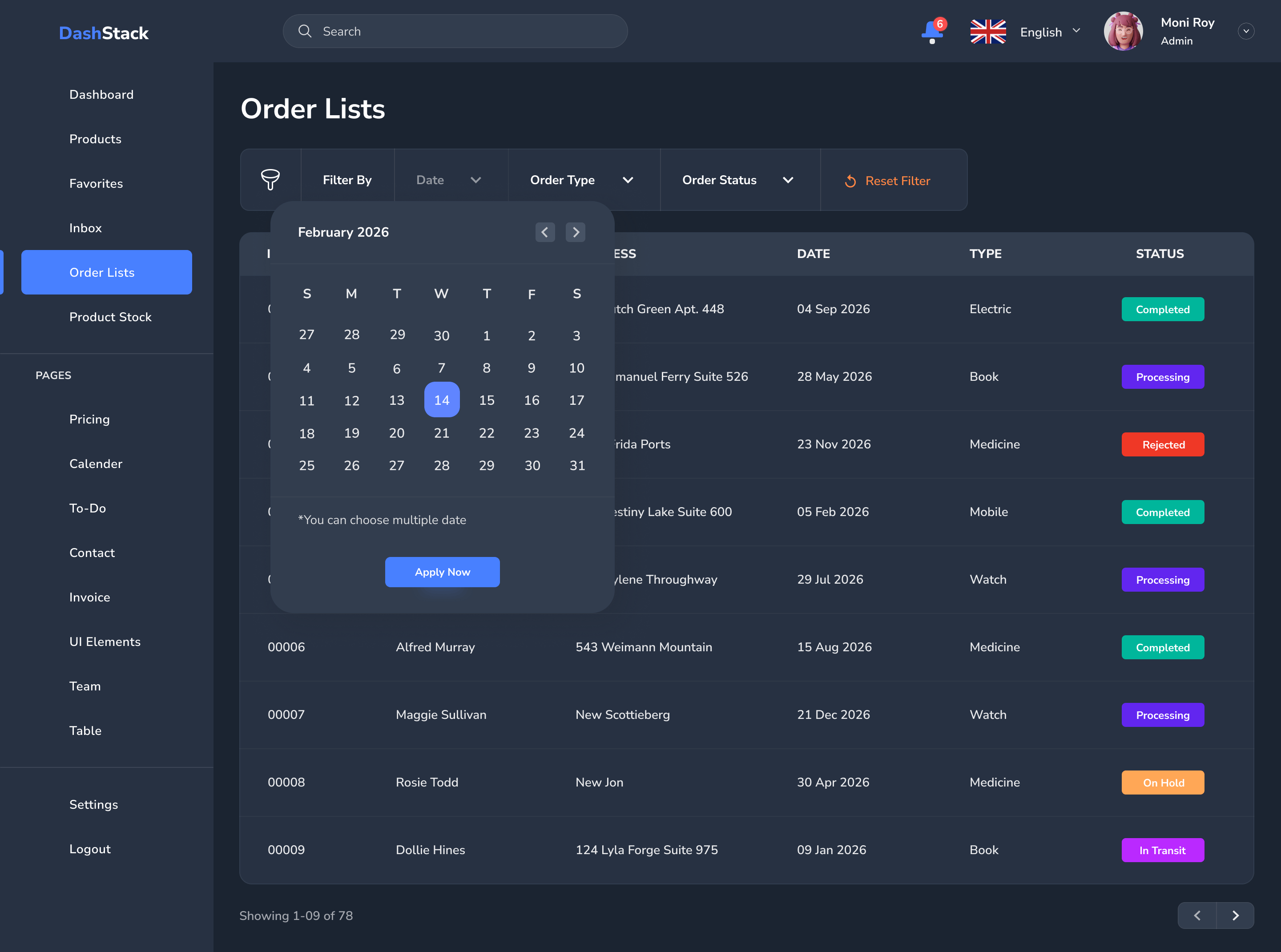 DashStack – Modern & Comprehensive Admin Dashboard Template